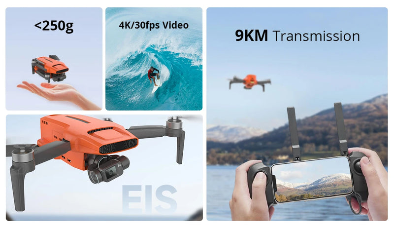 FIMI MINI 3 SE novo drone 4K 30fps alcance de 9 km híbrido 3 eixos Gimbal 249g design ultraleve 12MP rastreamento inteligente mini drone profissional GPS