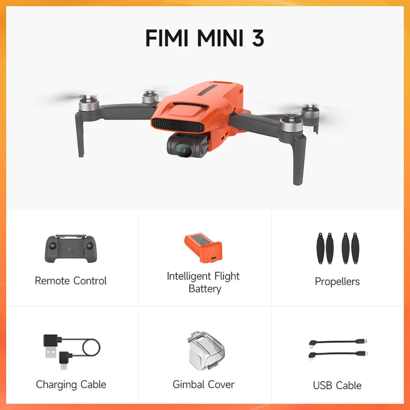 FIMI MINI 3 SE novo drone 4K 30fps alcance de 9 km híbrido 3 eixos Gimbal 249g design ultraleve 12MP rastreamento inteligente mini drone profissional GPS