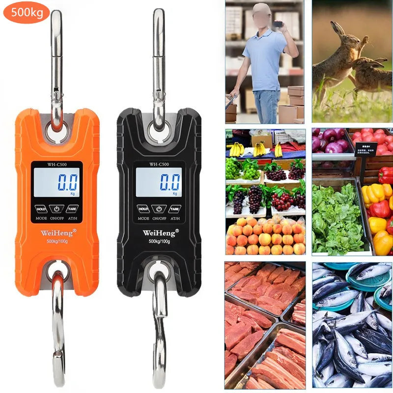 Balança digital de guindaste para pesagem 300 kg 150 kg/50 g 200 kg/100 g 500 kg/100 g balança de gancho suspensa para serviço pesado portátil digital de aço inoxidável
