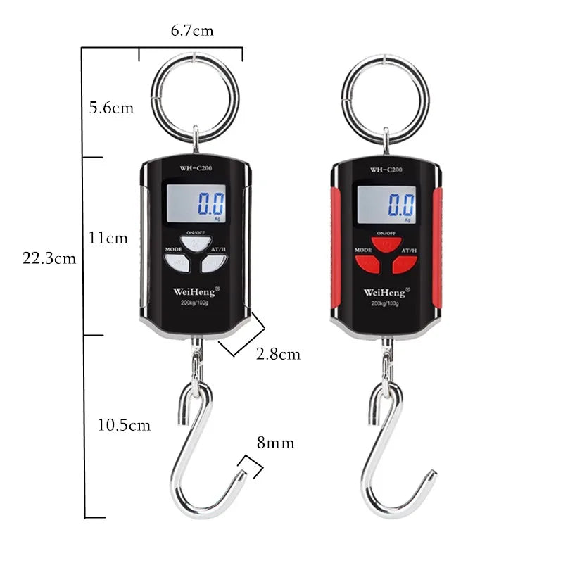 Balança digital de guindaste para pesagem 300 kg 150 kg/50 g 200 kg/100 g 500 kg/100 g balança de gancho suspensa para serviço pesado portátil digital de aço inoxidável