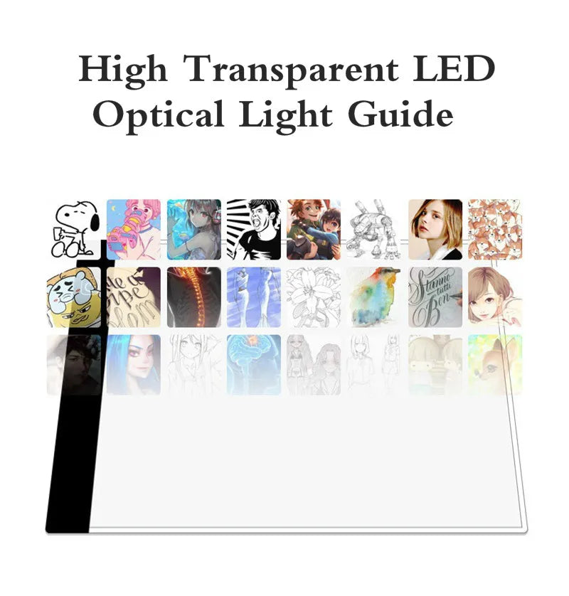 A4 A5 LED Desenho Tablet Três Níveis Digital Graphics Pad Light Pad Copy Board Arte Eletrônica Pintura Gráfica Mesa de Escrita