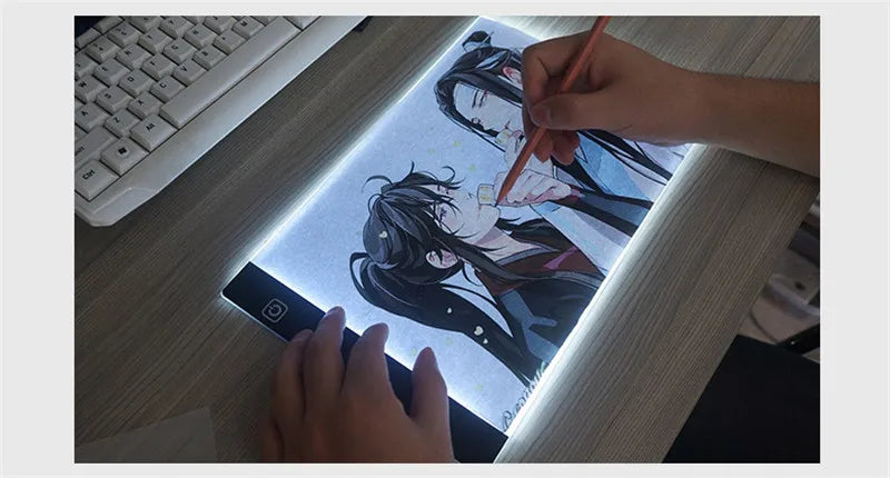 A4 A5 LED Desenho Tablet Três Níveis Digital Graphics Pad Light Pad Copy Board Arte Eletrônica Pintura Gráfica Mesa de Escrita