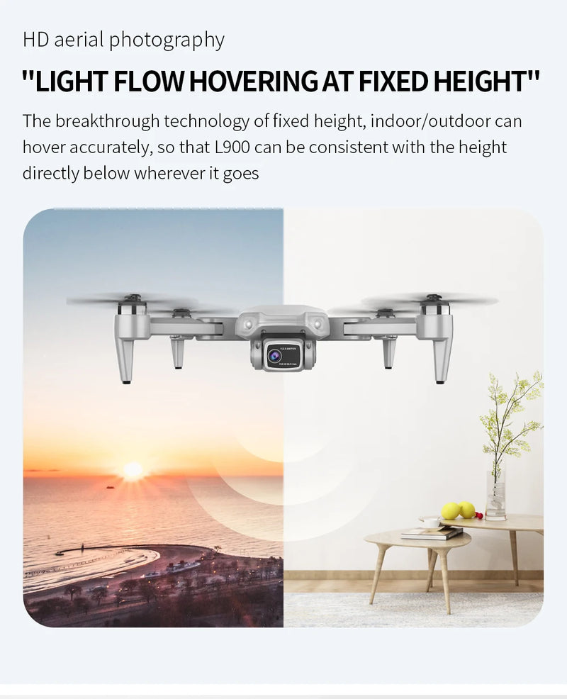 Drone L900 Pro GPS 4K HD profissional com câmera dupla 5G Wi-Fi, fotografia, quadricóptero dobrável sem escova, distância de 1,2 km, drones de brinquedo