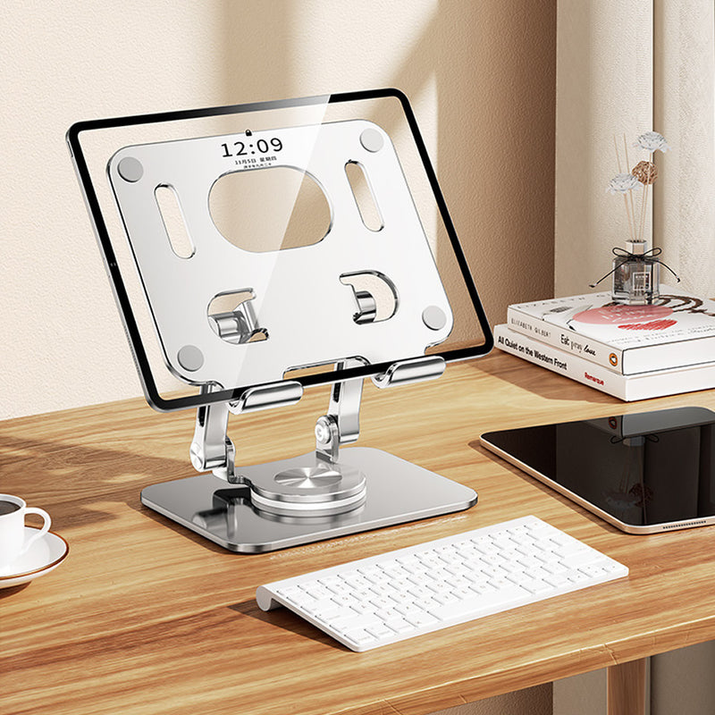 Suporte para tablet com rotação de 360° para iPad, suporte dobrável ajustável para tablet, suporte de alumínio para celular compatível com iPad Pro/Air/Mini