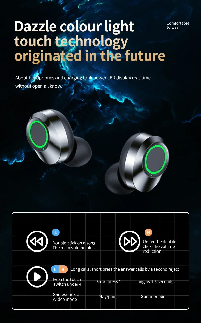 Fones de ouvido sem fio Bluetooth com bateria de longa duração YD03 Caixa de armazenamento com espelho Mãos livres Fone de ouvido Bluetooth Mãos livres Telefone