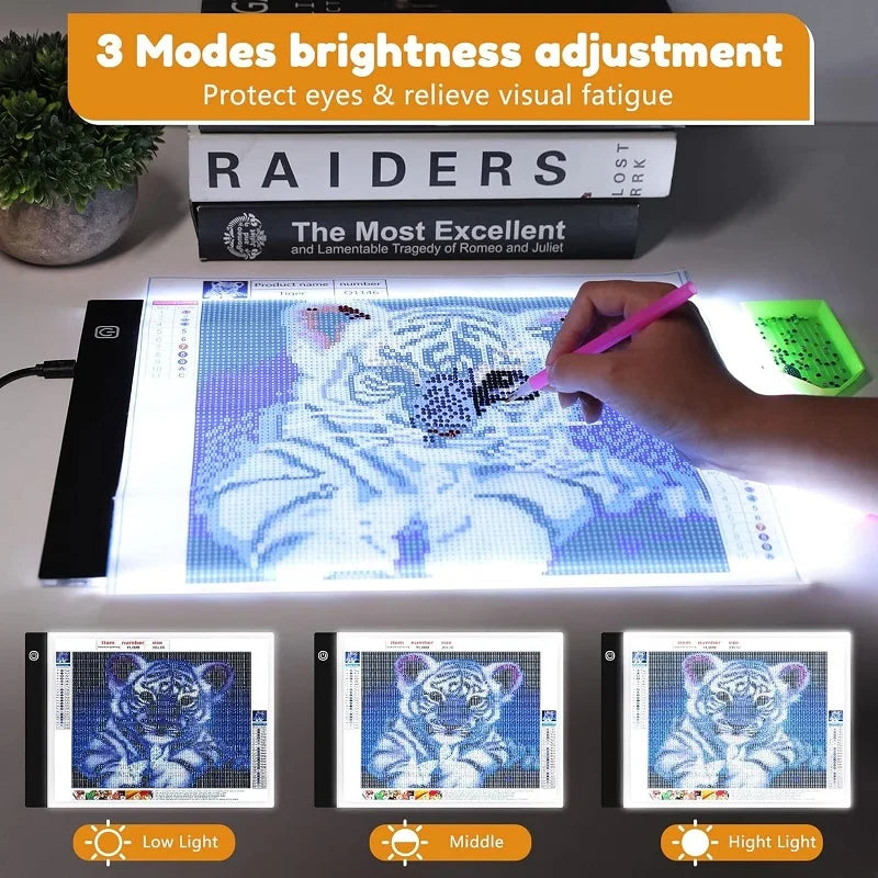 A4 A5 LED Desenho Tablet Três Níveis Digital Graphics Pad Light Pad Copy Board Arte Eletrônica Pintura Gráfica Mesa de Escrita
