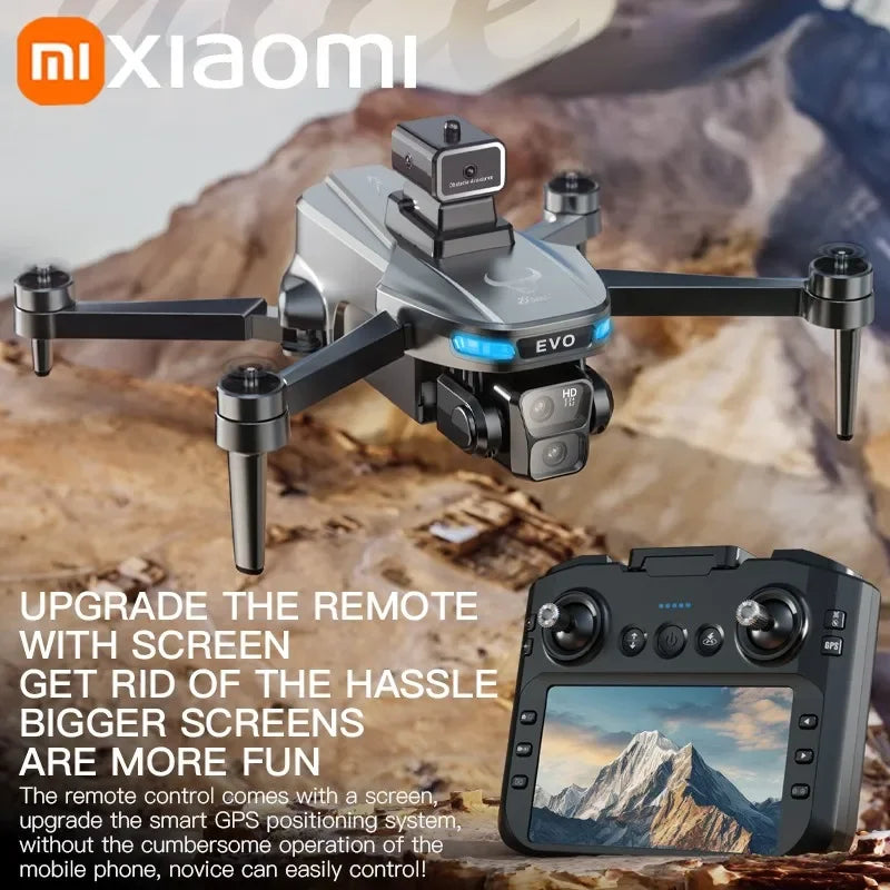 Drone profissional Xiaomi SG901 MAX com GPS, visão aérea 8K HD, evitando obstáculos com tela maior, controle remoto e drone dobrável sem escovas