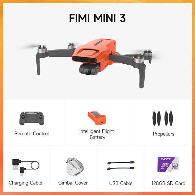 FIMI MINI 3 SE novo drone 4K 30fps alcance de 9 km híbrido 3 eixos Gimbal 249g design ultraleve 12MP rastreamento inteligente mini drone profissional GPS