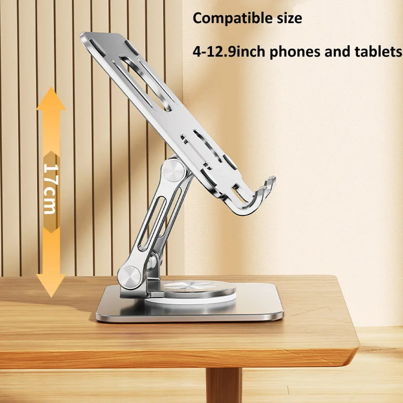 Suporte para tablet com rotação de 360° para iPad, suporte dobrável ajustável para tablet, suporte de alumínio para celular compatível com iPad Pro/Air/Mini