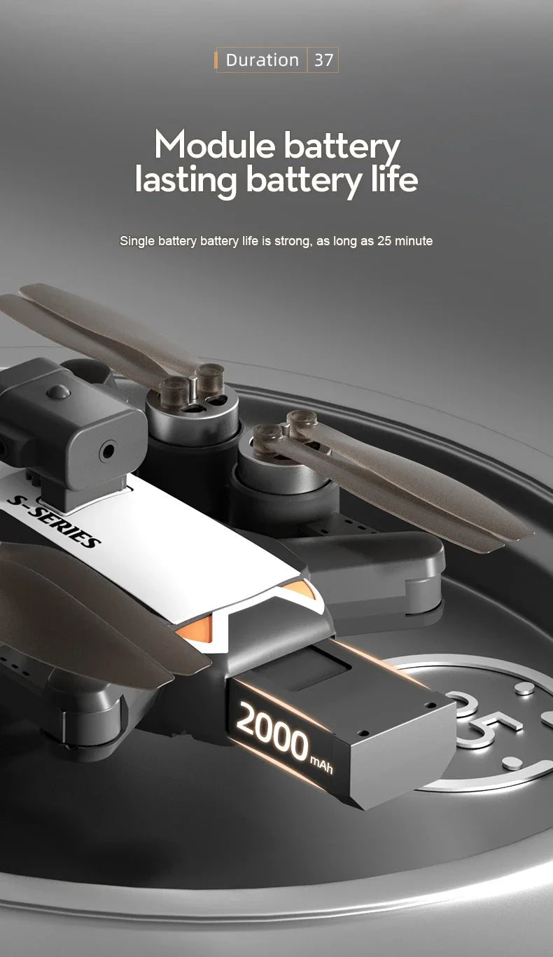 Mini drone S2S 4k 8K HD câmera de prevenção de obstáculos fotografia aérea motor sem escova dobrável rc quadricóptero brinquedo infantil