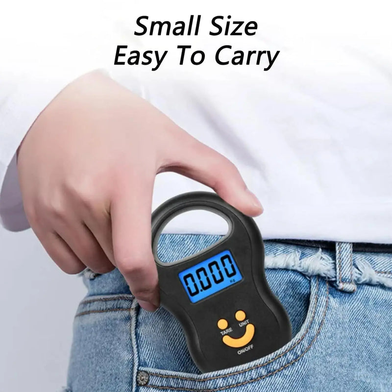 Balança eletrônica portátil, mini balança de gancho pequena, balança pequena para bagagem de viagem, balança de bolso de 50 kg, digital de cozinha LCD