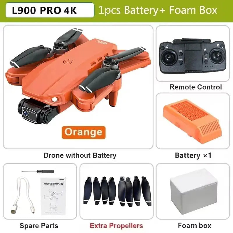 Drone L900 Pro GPS 4K HD profissional com câmera dupla 5G Wi-Fi, fotografia, quadricóptero dobrável sem escova, distância de 1,2 km, drones de brinquedo