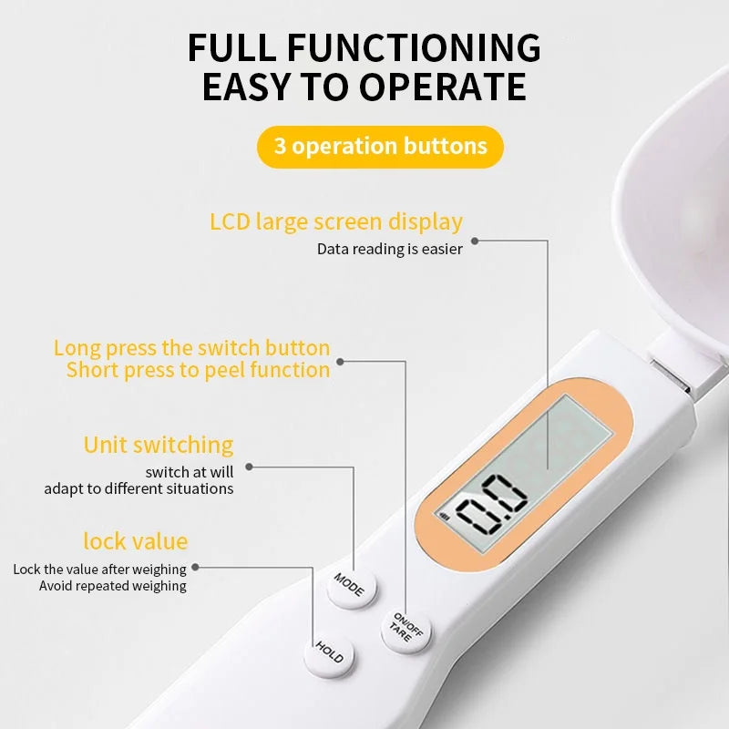 Balança de cozinha eletrônica 500g 0,1g LCD digital para medição de alimentos, farinha, colher, mini ferramenta de cozinha para leite, café