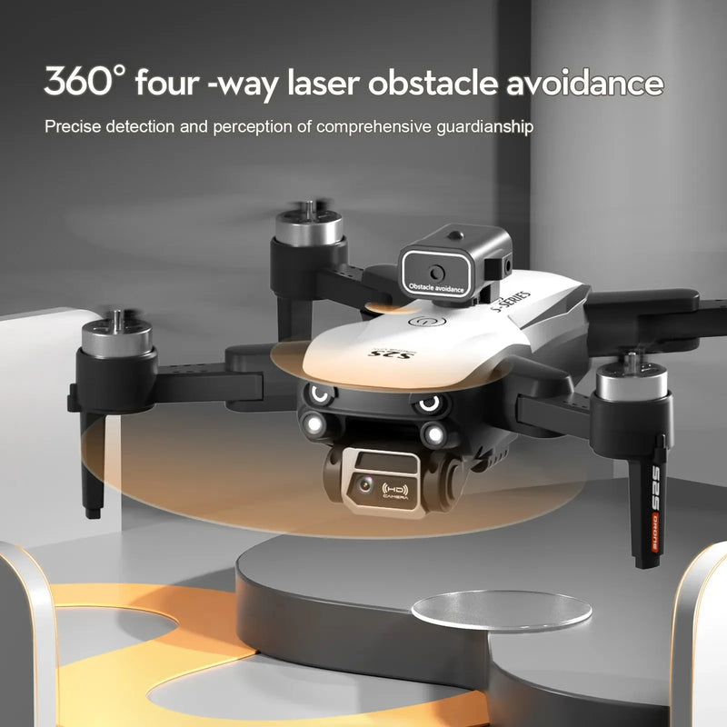 Mini drone S2S 4k 8K HD câmera de prevenção de obstáculos fotografia aérea motor sem escova dobrável rc quadricóptero brinquedo infantil