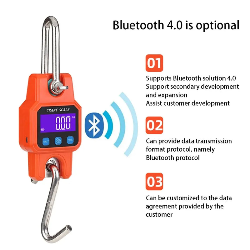 Balança eletrônica portátil WeiHeng C06 com gancho e carregamento Bluetooth, mini balança de elevação para uso doméstico