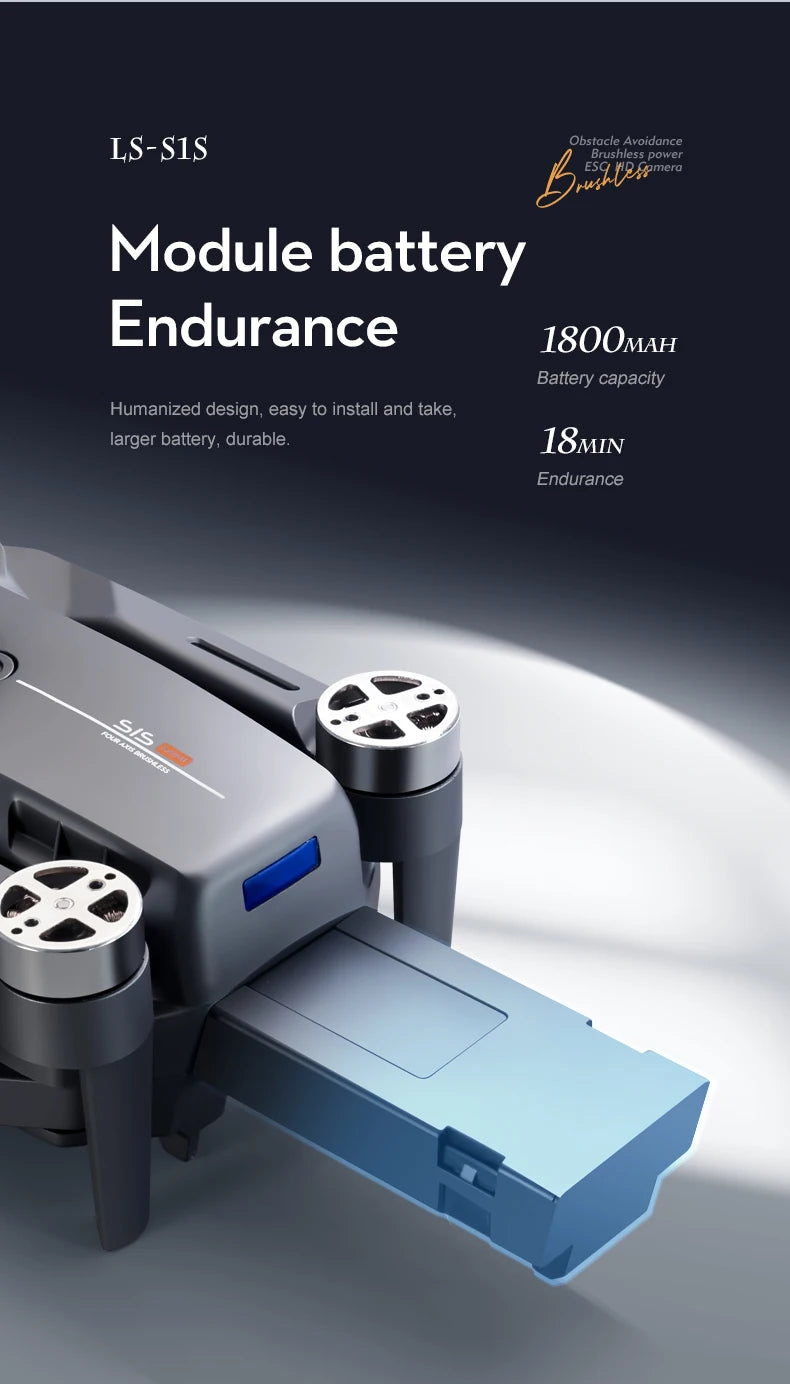 Novo Mini Drone S1S Profissional 8K HD Câmera Desvio de Obstáculos Fotografia Aérea Sem Escovas Dobrável Quadricóptero