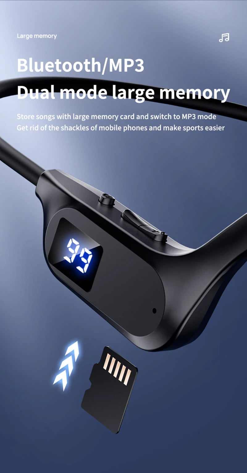 Xiaomi X7 Fone de ouvido sem fio de condução óssea para natação esportiva Bluetooth compatível com viva-voz e microfone para fones de ouvido esportivos