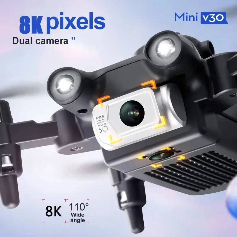 V30 Mini Drone 4DRC 8K HD 5G Profesional Drones FPV Five-sided Obstacle Avoidance Helicopter Brushless Motor RC Drone Toy 10000M
