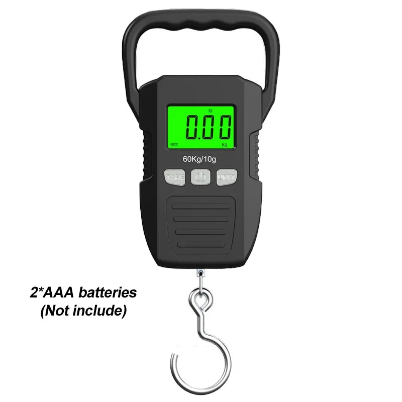 Balança digital LCD de 60 kg/10 g, balança eletrônica para bagagem, bateria/carregamento USB, ferramentas portáteis de pesagem