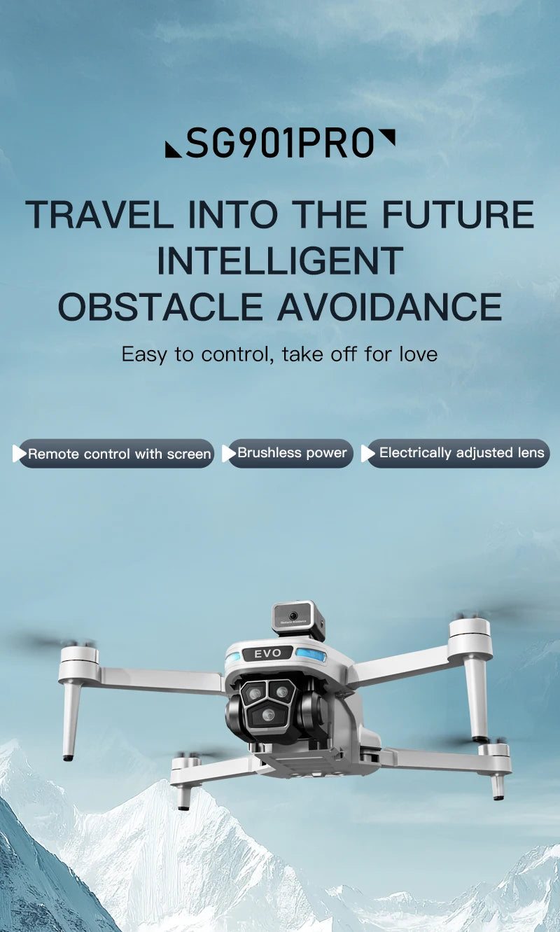 Drone profissional Xiaomi SG901 MAX com GPS, visão aérea 8K HD, evitando obstáculos com tela maior, controle remoto e drone dobrável sem escovas