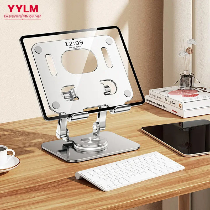 Suporte para tablet com rotação de 360° para iPad, suporte dobrável ajustável para tablet, suporte de alumínio para celular compatível com iPad Pro/Air/Mini