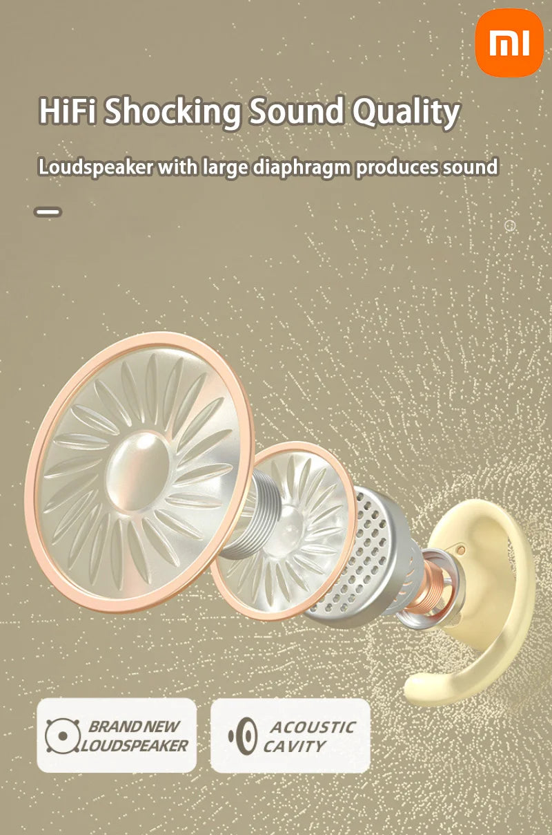 XIAOMI Bluetooth5.4 Fone de ouvido sem fio BY01 HiFi Sound Ear Hook Sport Music Fone de ouvido IPX5 à prova d'água para Android iOS