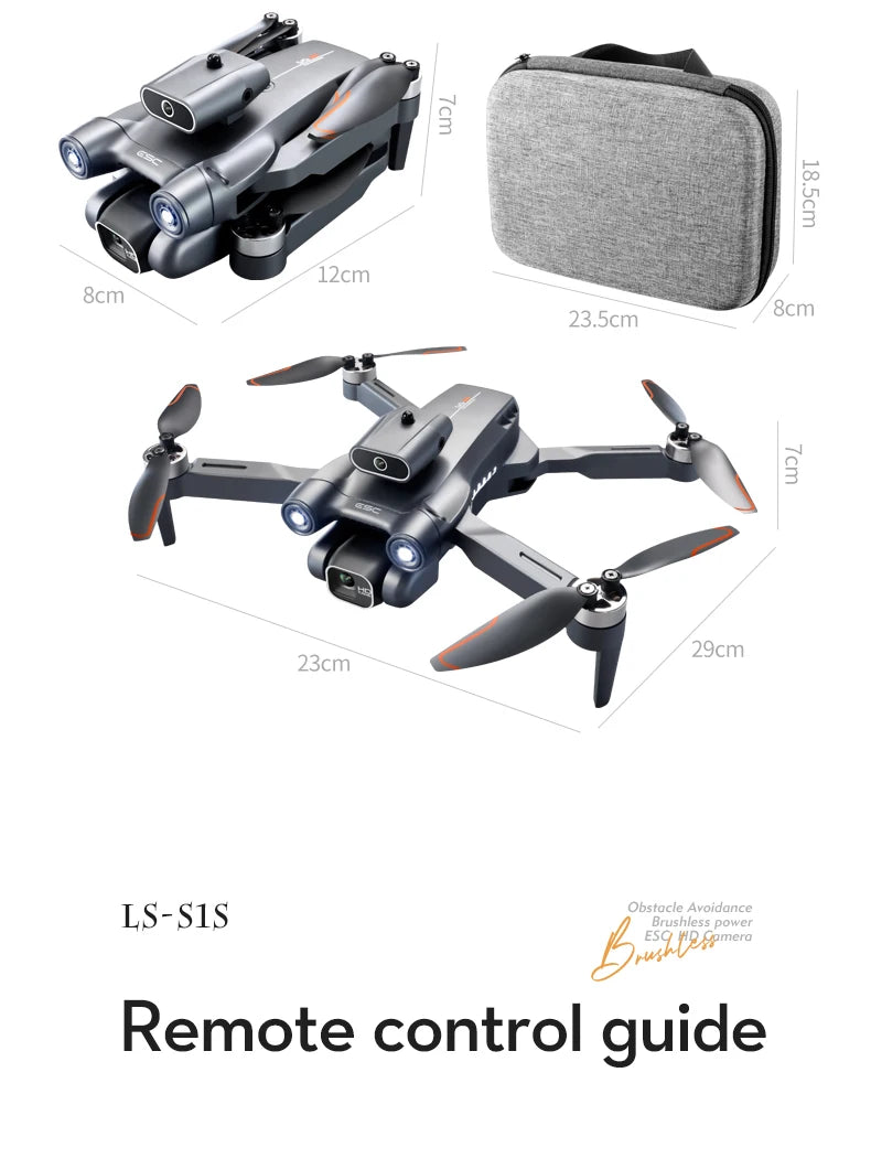 Novo Mini Drone S1S Profissional 8K HD Câmera Desvio de Obstáculos Fotografia Aérea Sem Escovas Dobrável Quadricóptero