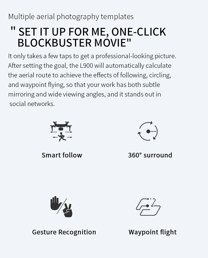 Drone L900 Pro GPS 4K HD profissional com câmera dupla 5G Wi-Fi, fotografia, quadricóptero dobrável sem escova, distância de 1,2 km, drones de brinquedo