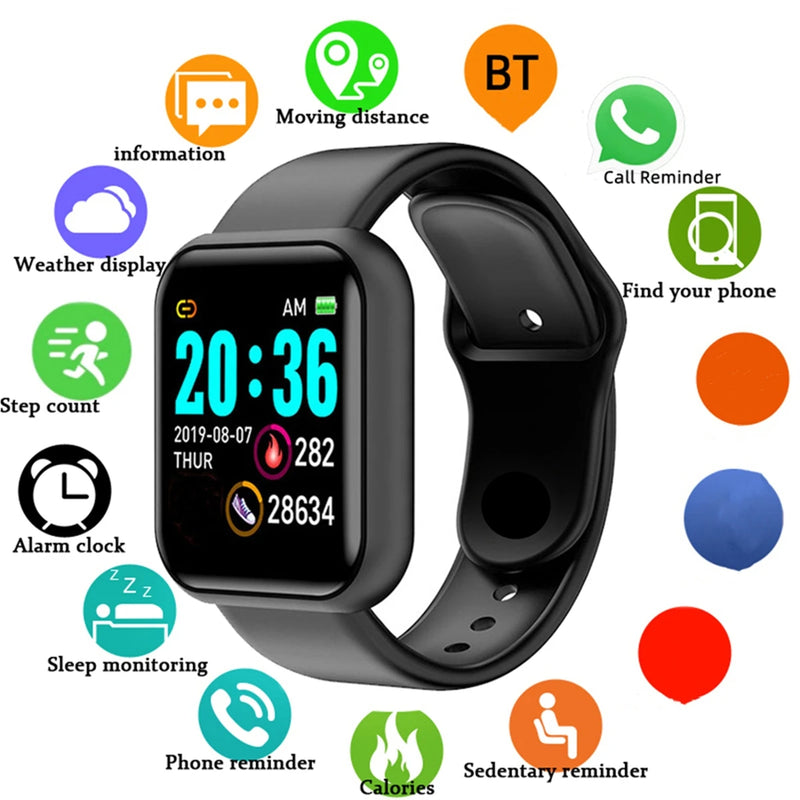 Relógio inteligente masculino e feminino, relógio de pulso, mensagem, monitor de fitness, pulseira, presente de aniversário, relógio eletrônico para Xiaomi Huawei