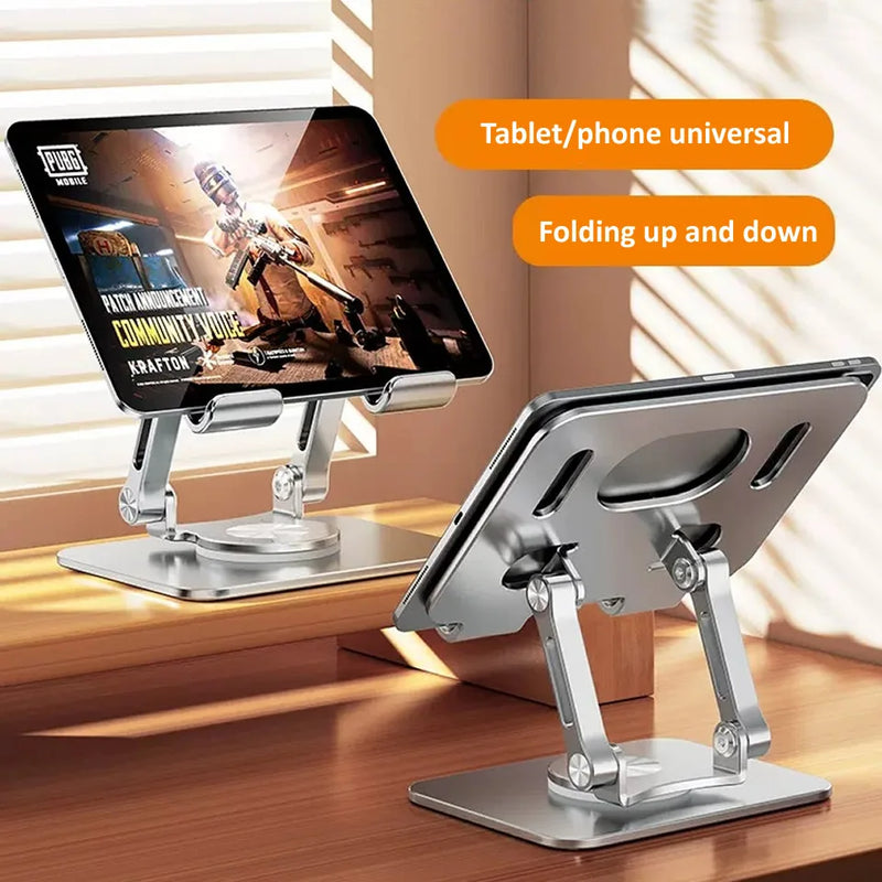 Suporte para tablet com rotação de 360° para iPad, suporte dobrável ajustável para tablet, suporte de alumínio para celular compatível com iPad Pro/Air/Mini