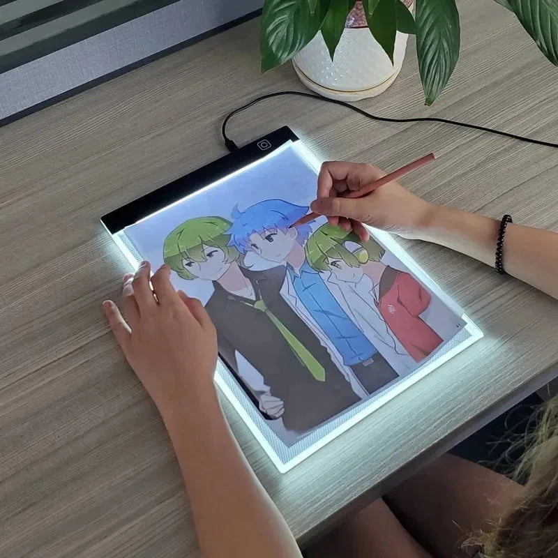 A4 A5 LED Desenho Tablet Três Níveis Digital Graphics Pad Light Pad Copy Board Arte Eletrônica Pintura Gráfica Mesa de Escrita