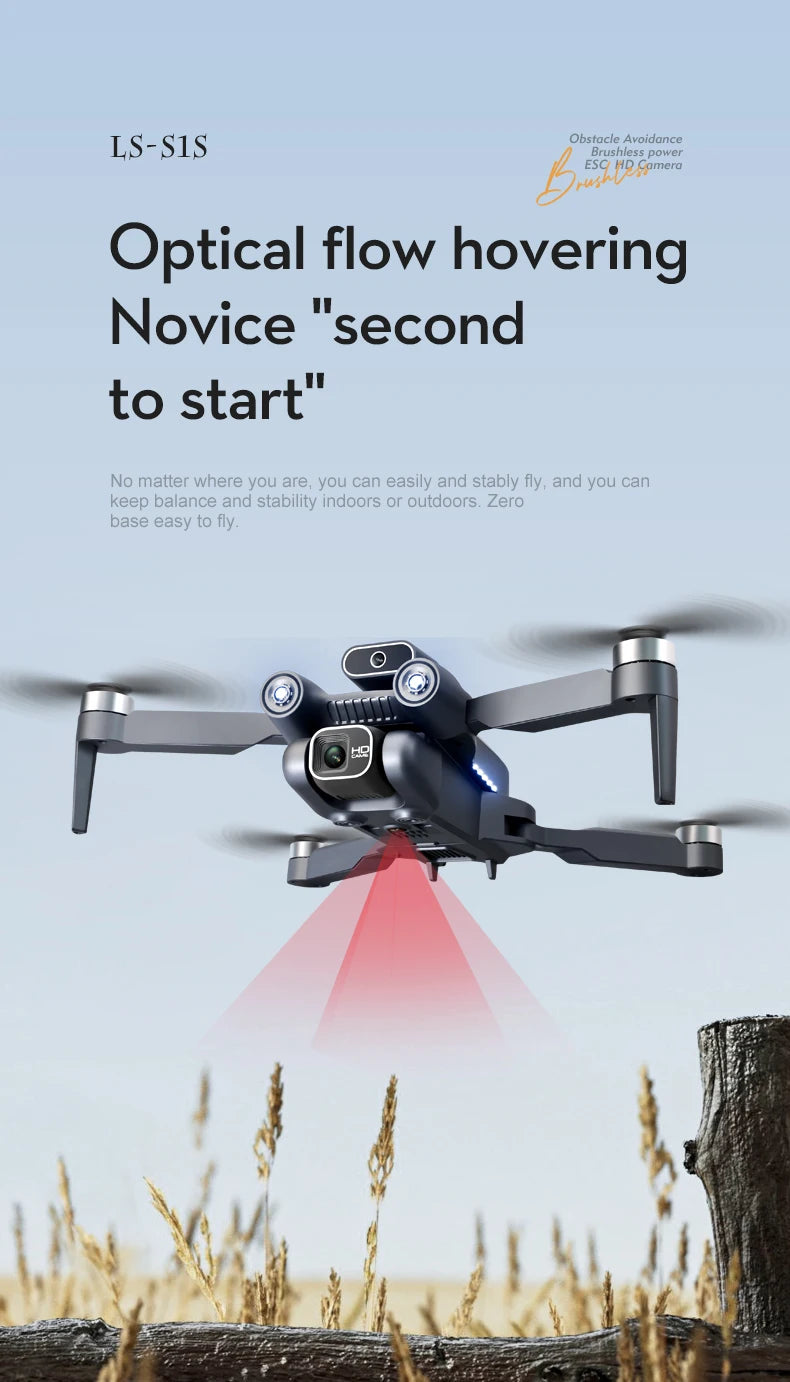 Novo Mini Drone S1S Profissional 8K HD Câmera Desvio de Obstáculos Fotografia Aérea Sem Escovas Dobrável Quadricóptero