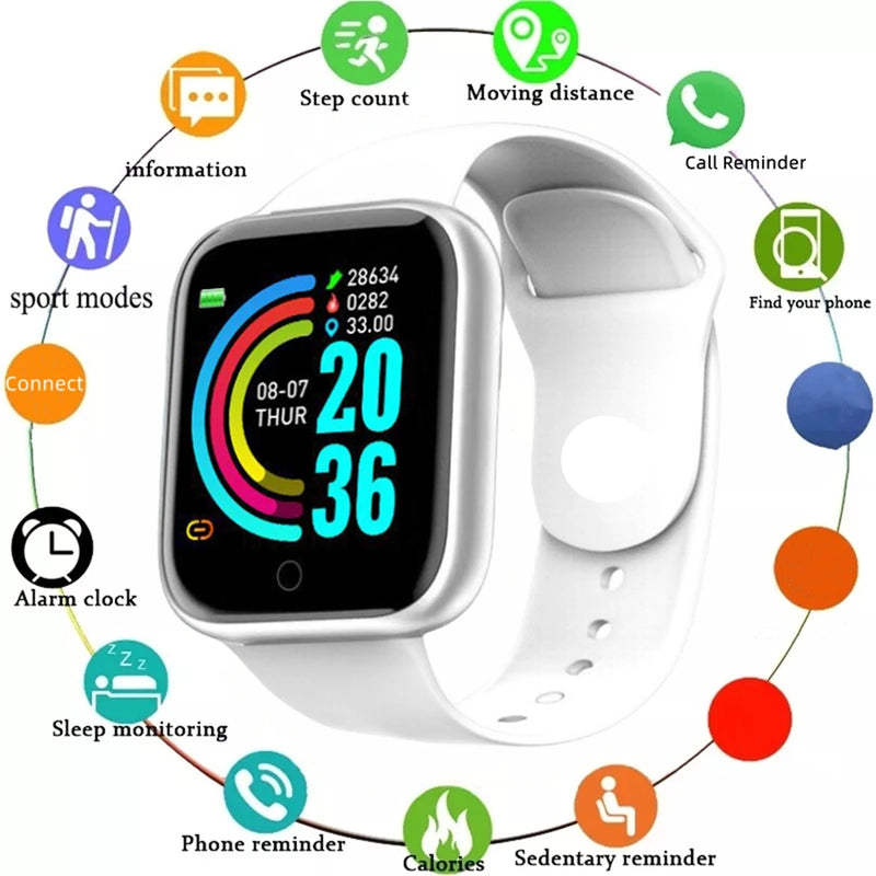 Relógio inteligente masculino e feminino, relógio de pulso, mensagem, monitor de fitness, pulseira, presente de aniversário, relógio eletrônico para Xiaomi Huawei