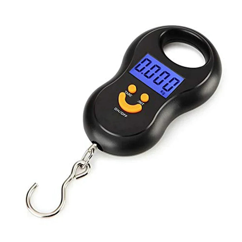 Balança eletrônica portátil, mini balança de gancho pequena, balança pequena para bagagem de viagem, balança de bolso de 50 kg, digital de cozinha LCD