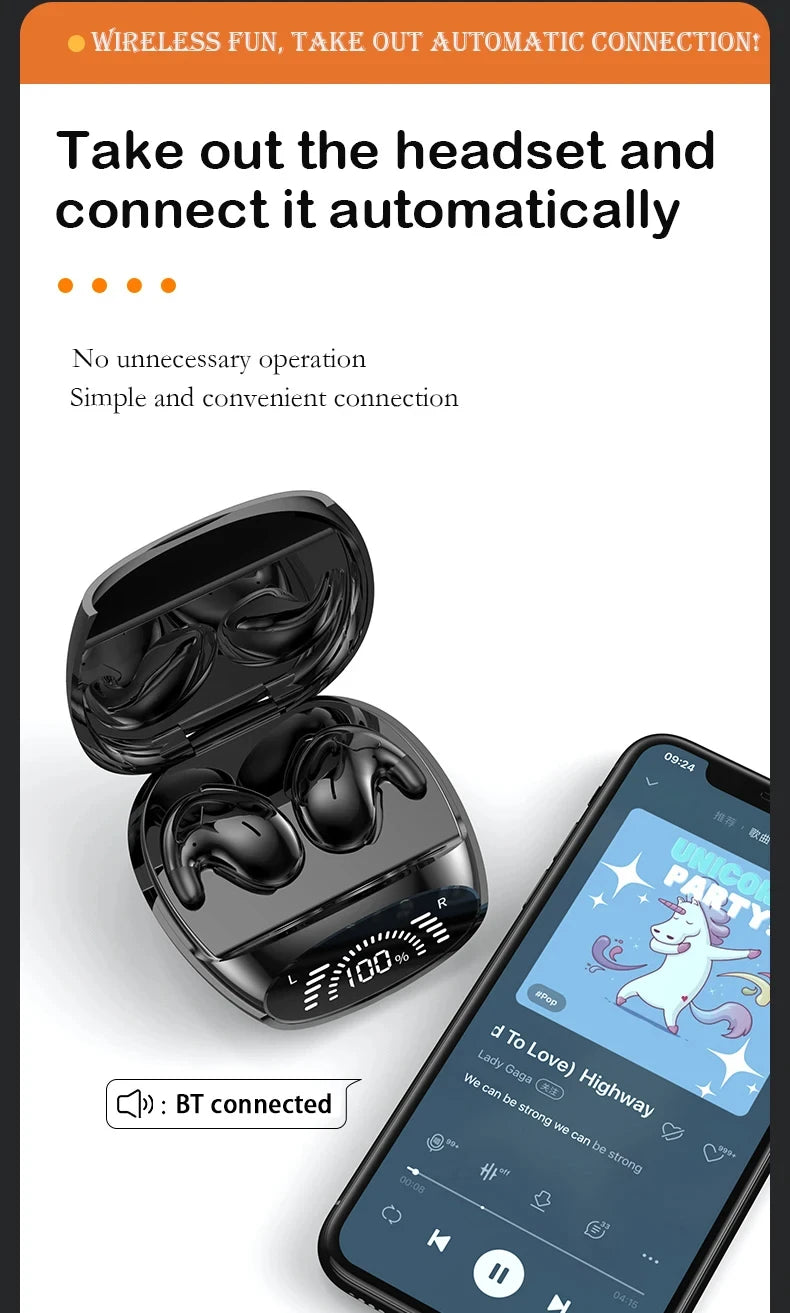 Xiaomi Fone de ouvido para dormir Fones de ouvido invisíveis Bluetooth 5.3 Cancelamento de ruído IPX7 à prova d'água Ultra fino TWS Fones de ouvido estéreo esportivos