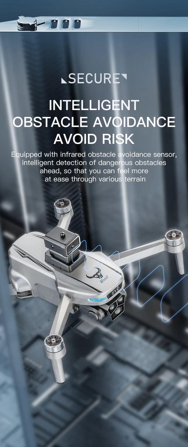 Drone profissional Xiaomi SG901 MAX com GPS, visão aérea 8K HD, evitando obstáculos com tela maior, controle remoto e drone dobrável sem escovas