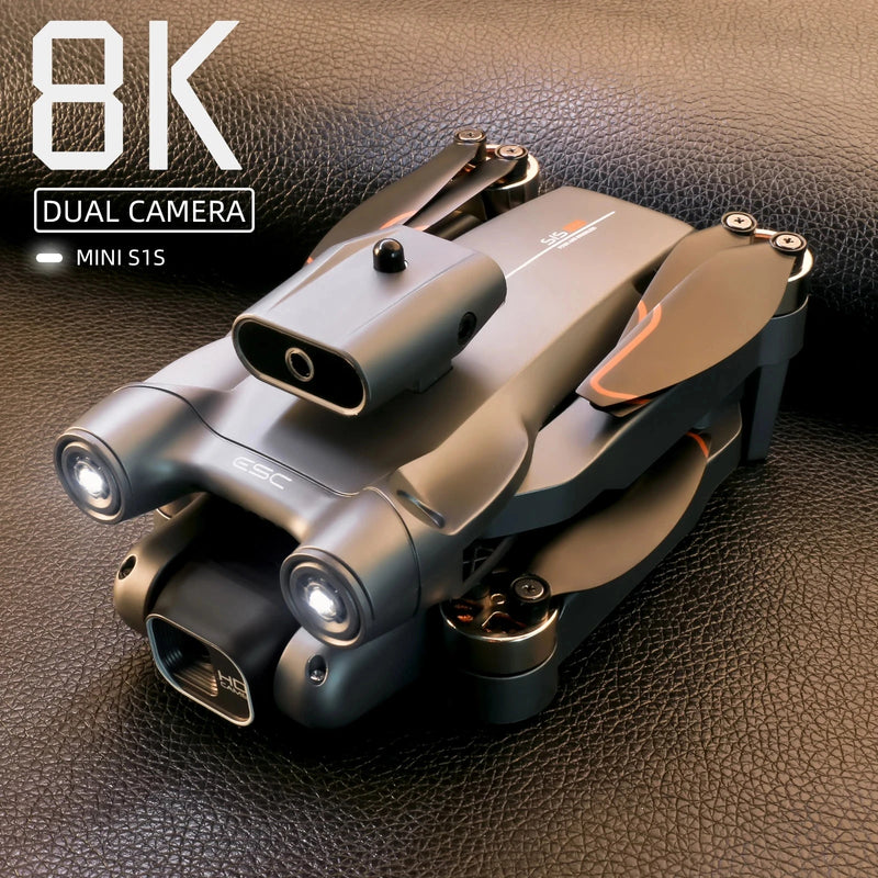 Novo Mini Drone S1S Profissional 8K HD Câmera Desvio de Obstáculos Fotografia Aérea Sem Escovas Dobrável Quadricóptero