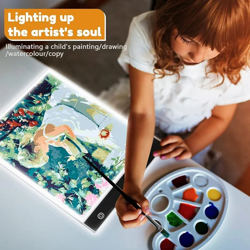 A4 A5 LED Desenho Tablet Três Níveis Digital Graphics Pad Light Pad Copy Board Arte Eletrônica Pintura Gráfica Mesa de Escrita