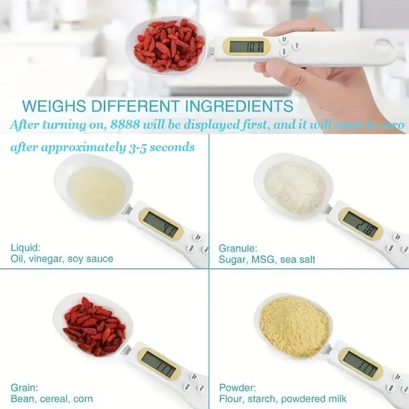 Balança de cozinha eletrônica 500g 0,1g LCD digital para medição de alimentos, farinha, colher, mini ferramenta de cozinha para leite, café