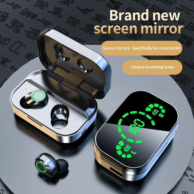 Fones de ouvido sem fio Bluetooth com bateria de longa duração YD03 Caixa de armazenamento com espelho Mãos livres Fone de ouvido Bluetooth Mãos livres Telefone