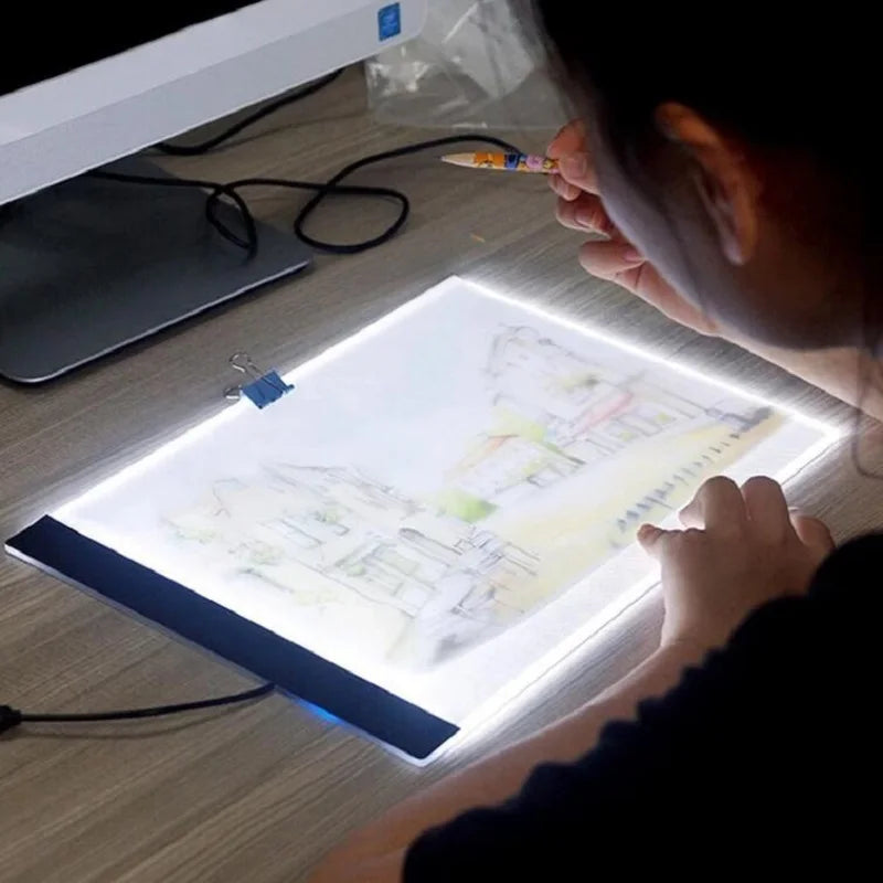 A4 A5 LED Desenho Tablet Três Níveis Digital Graphics Pad Light Pad Copy Board Arte Eletrônica Pintura Gráfica Mesa de Escrita
