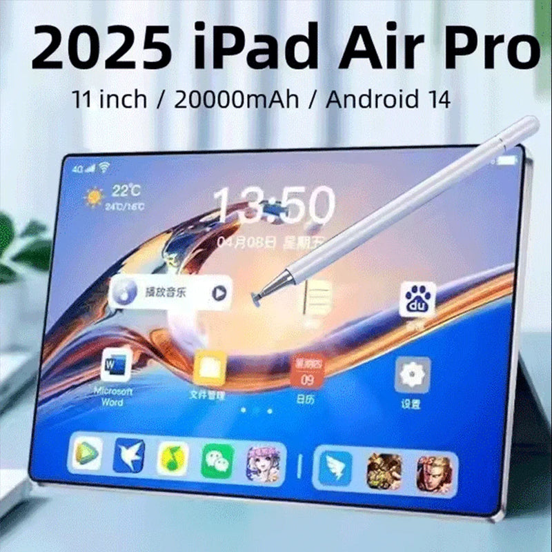 Tablet iPad Air Pro original 2025 Android 14 Snapdragon 11 polegadas HD 16 GB + 1 TB 20000 mAh 5G Dual SIM Bluetooth WiFi GPS