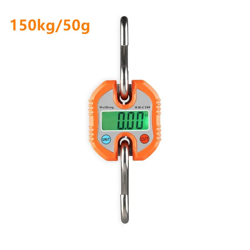 Balança digital de guindaste para pesagem 300 kg 150 kg/50 g 200 kg/100 g 500 kg/100 g balança de gancho suspensa para serviço pesado portátil digital de aço inoxidável
