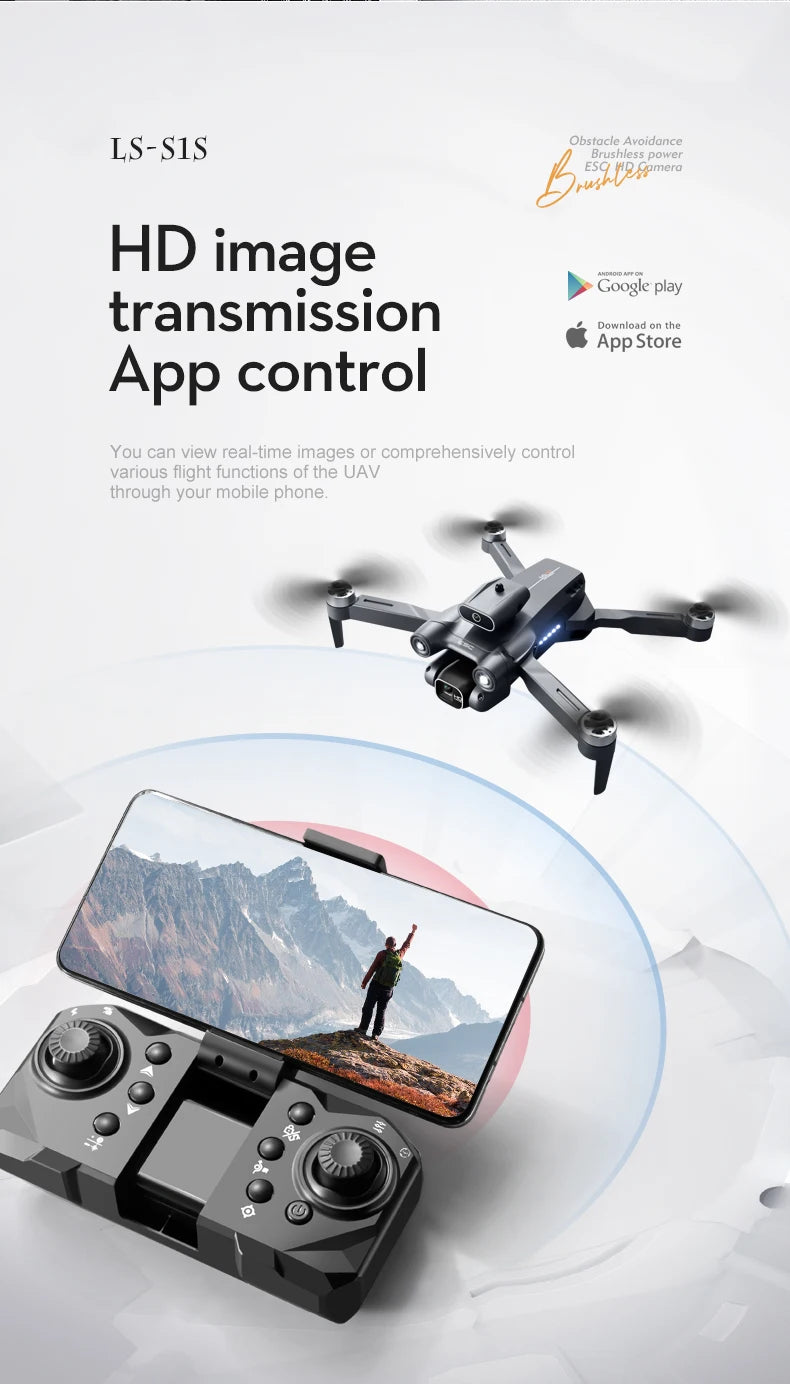 Novo Mini Drone S1S Profissional 8K HD Câmera Desvio de Obstáculos Fotografia Aérea Sem Escovas Dobrável Quadricóptero