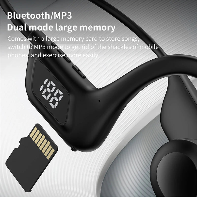 Xiaomi X7 Fone de ouvido sem fio de condução óssea para natação esportiva Bluetooth compatível com viva-voz e microfone para fones de ouvido esportivos