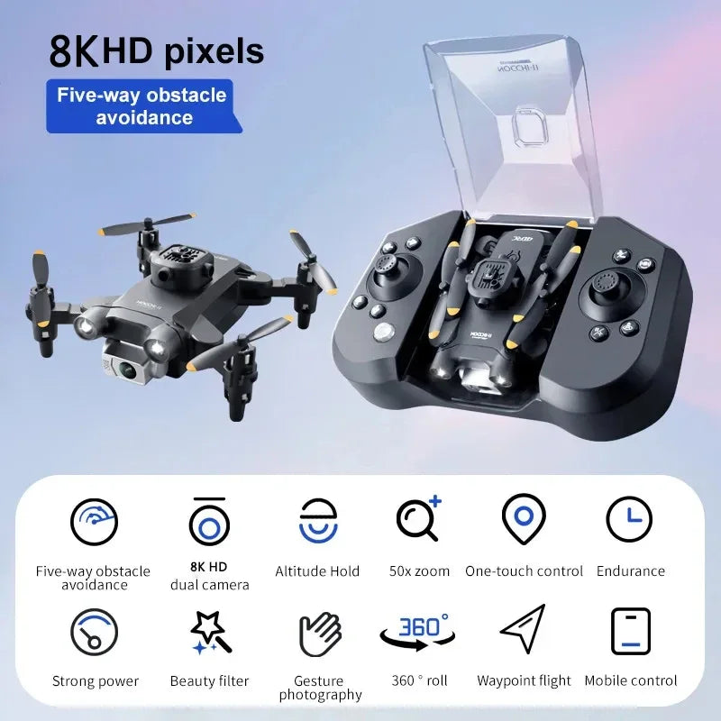 V30 Mini Drone 4DRC 8K HD 5G Profesional Drones FPV Five-sided Obstacle Avoidance Helicopter Brushless Motor RC Drone Toy 10000M