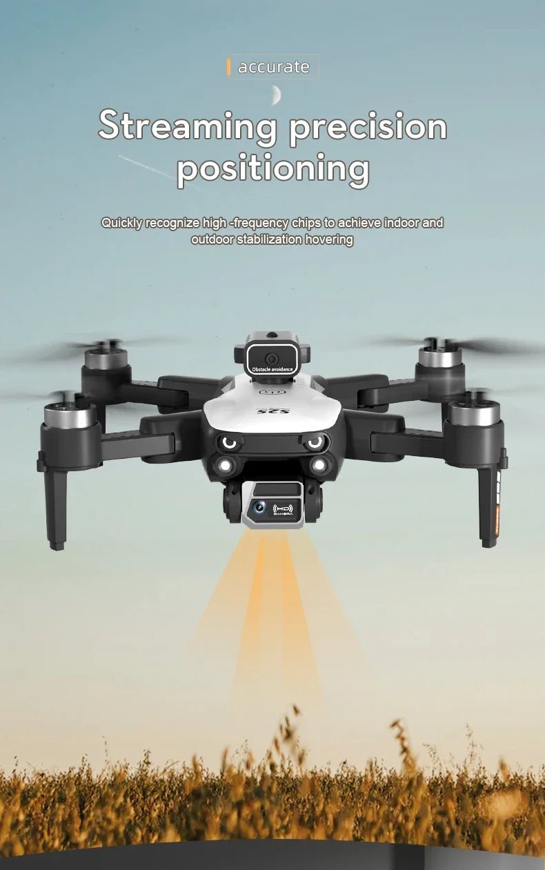 Mini drone S2S 4k 8K HD câmera de prevenção de obstáculos fotografia aérea motor sem escova dobrável rc quadricóptero brinquedo infantil