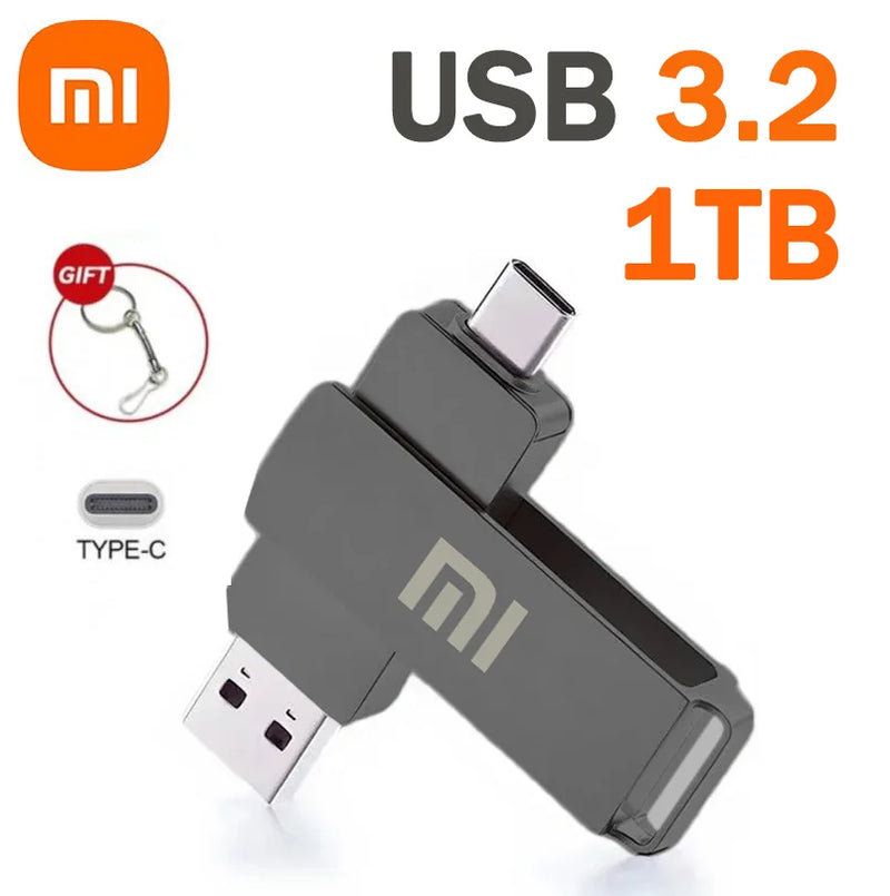 Xiaomi 16TB Flash Drive Usb 3.2 Super High Speed Flash Drive Metal Transfer Mini U Disk Pen Drive Type C Memory Disk SSD U Drive