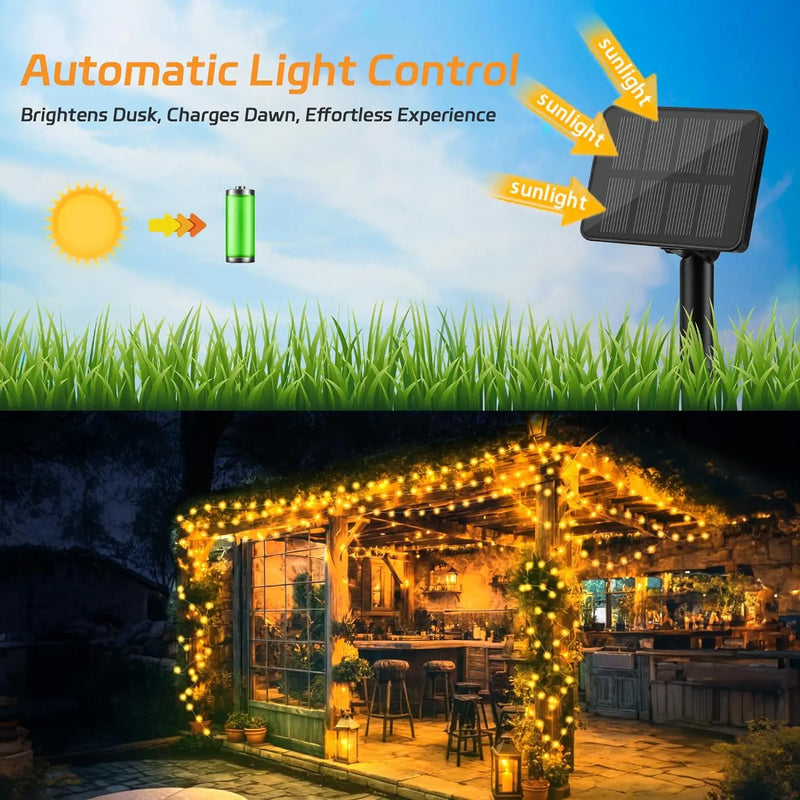 4Pack 400 LED Solar Light Outdoor Lamp String Lights For Holiday Christmas Party Waterproof Fairy Lights Garden Garland Copper