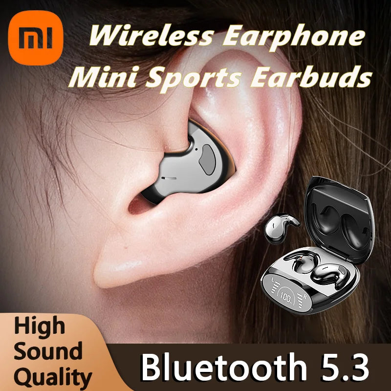 Xiaomi Fone de ouvido para dormir Fones de ouvido invisíveis Bluetooth 5.3 Cancelamento de ruído IPX7 à prova d'água Ultra fino TWS Fones de ouvido estéreo esportivos